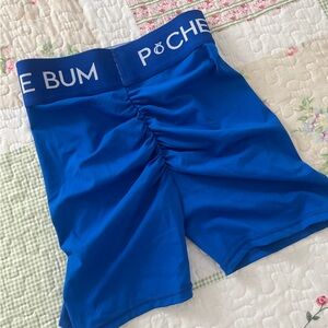 PcheeBum Blue High Waisted Scrunch Shorts